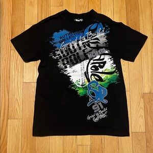 South Pole Black Short-Sleeve Tee with Blue & Green Graphic